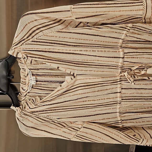 💕VERONICA BEARD💕 Danica Metallic Dress ~ Natural Multi-Color XS NWT - Picture 13 of 16